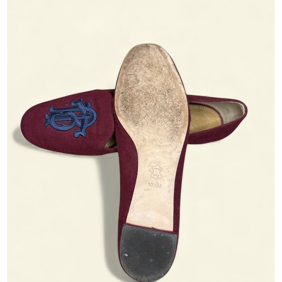 TORY BURCH Antonia Loafer Embroidered Monogram Imperial Garnet Women’s 10.5 - Picture 5 of 5